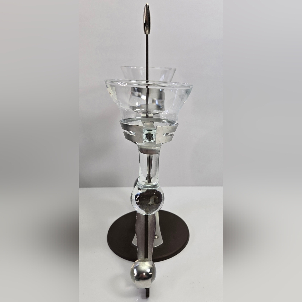 Vintage Art Deco Formano Tear Drop Metal & Glass Candle Holder - Picture 8 of 10
